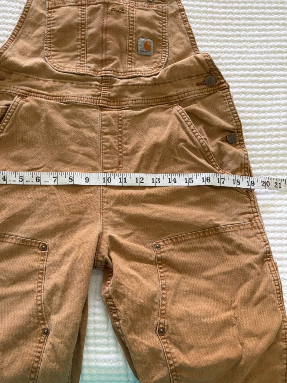 Carhart Size Small Short Tan Khaki Overalls 2018 Work Dungarees - Picture 5 of 14